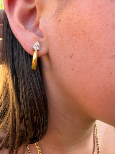 Diamond Studded Hoops