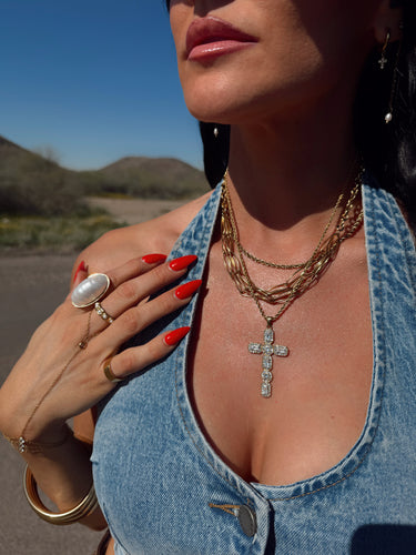 Rio Gem Cross Necklace