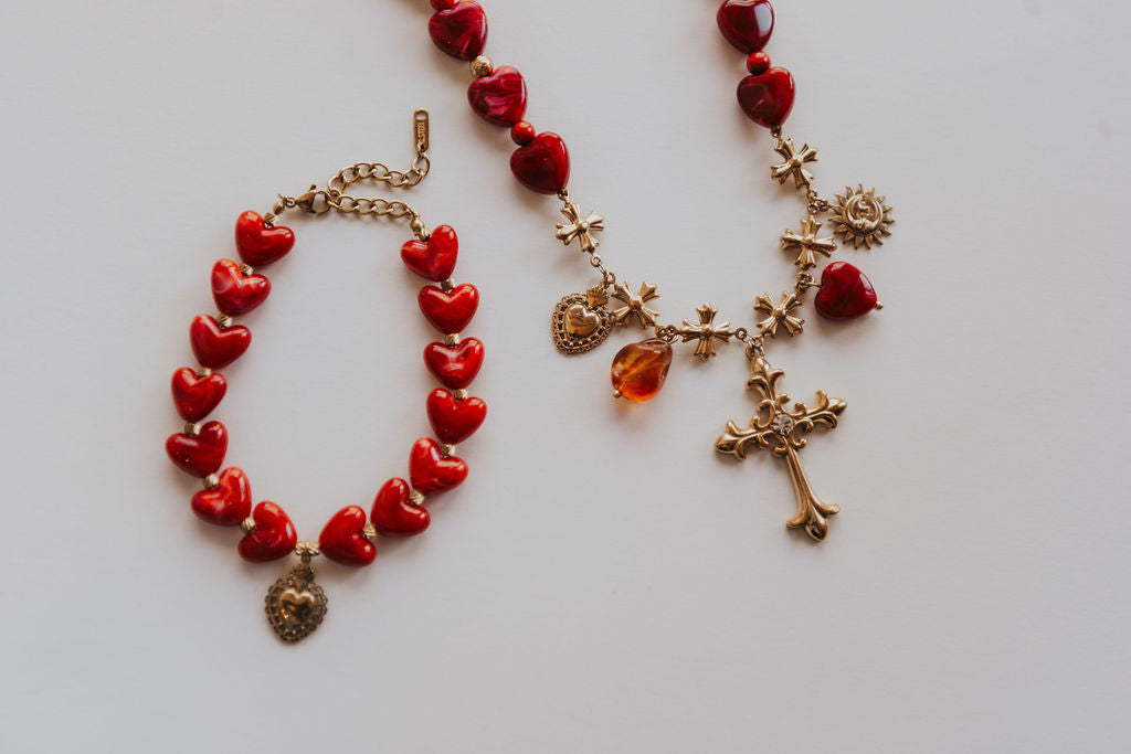 Scarlet Cross Statement Necklace