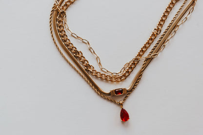 Ruby Red Gemstone Necklace