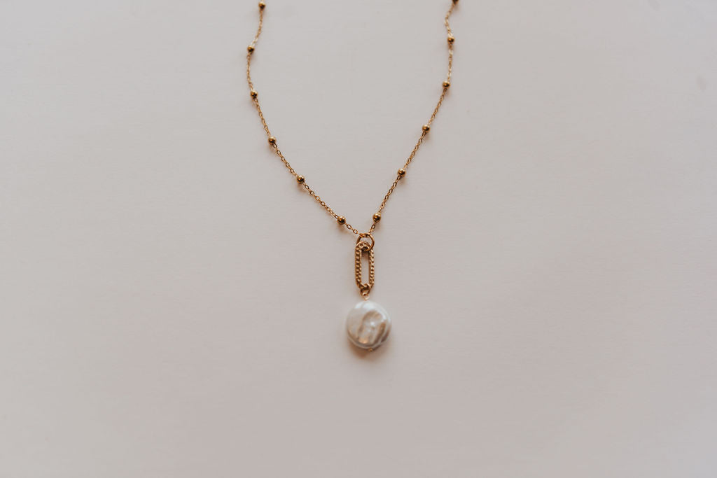 Sunlit Drop Pearl Pendant Necklace