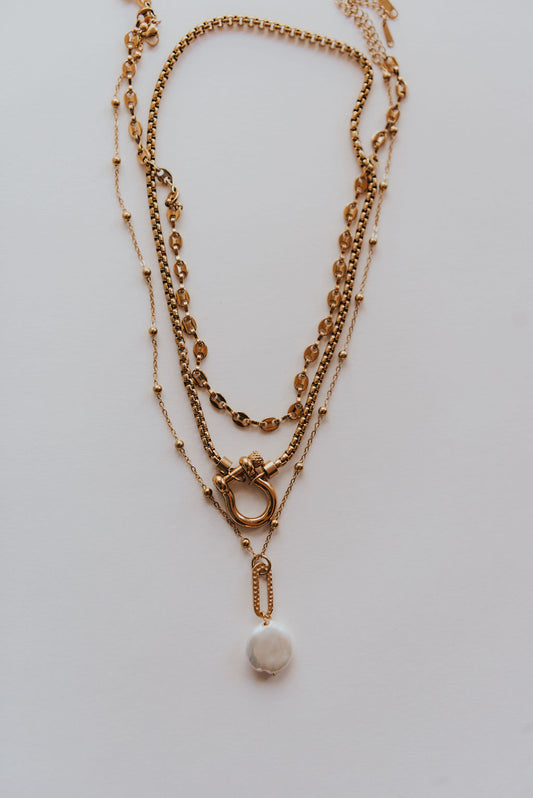 Pearl Drop Necklace Stack