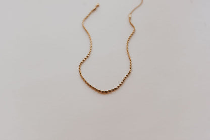 18K Gold Dainty Henry Rope Stacker Necklace
