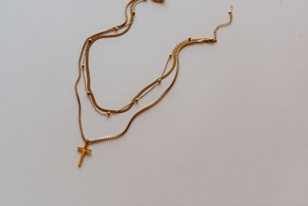 Layered Cross Pre-Stack Necklace