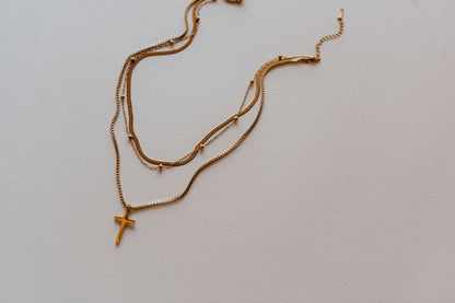 Layered Cross Pre-Stack Necklace
