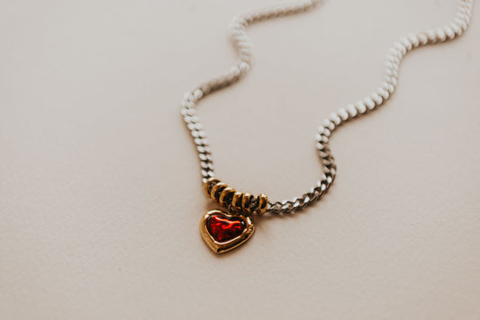 Bria Mixed Metals Heart Necklace