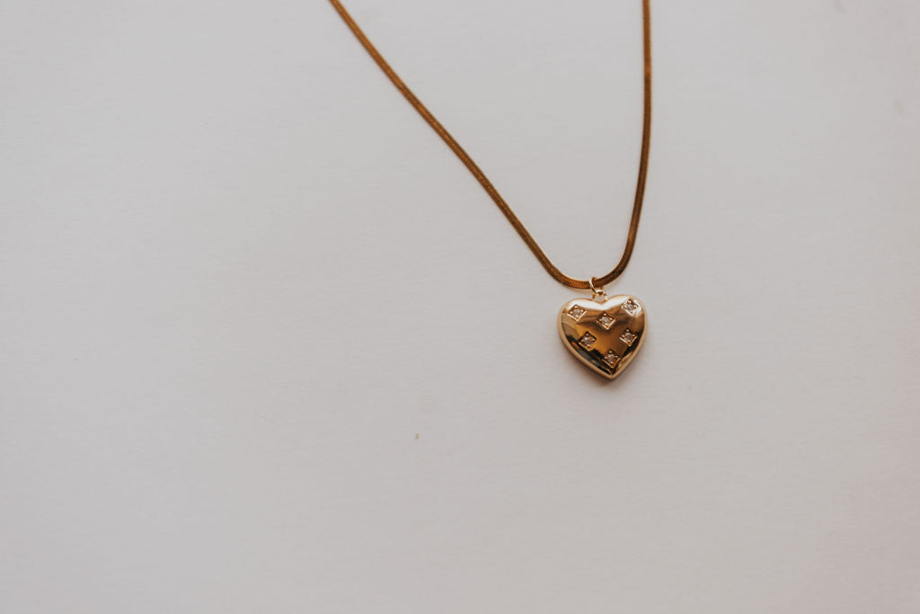 Diamond Dot Heart Necklace
