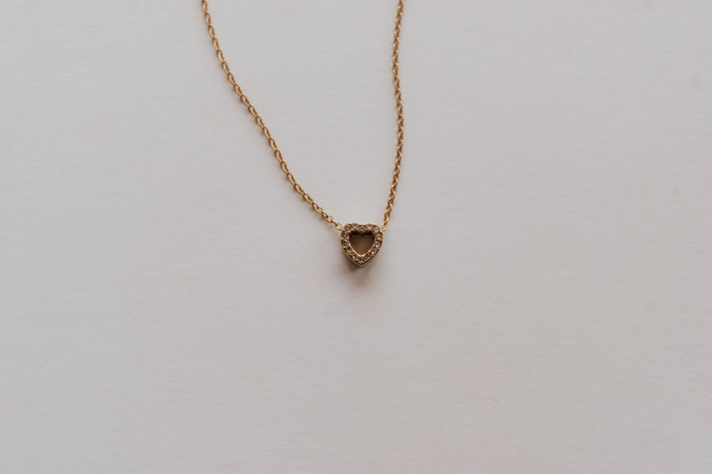 Dainty Diamond Heart Necklace