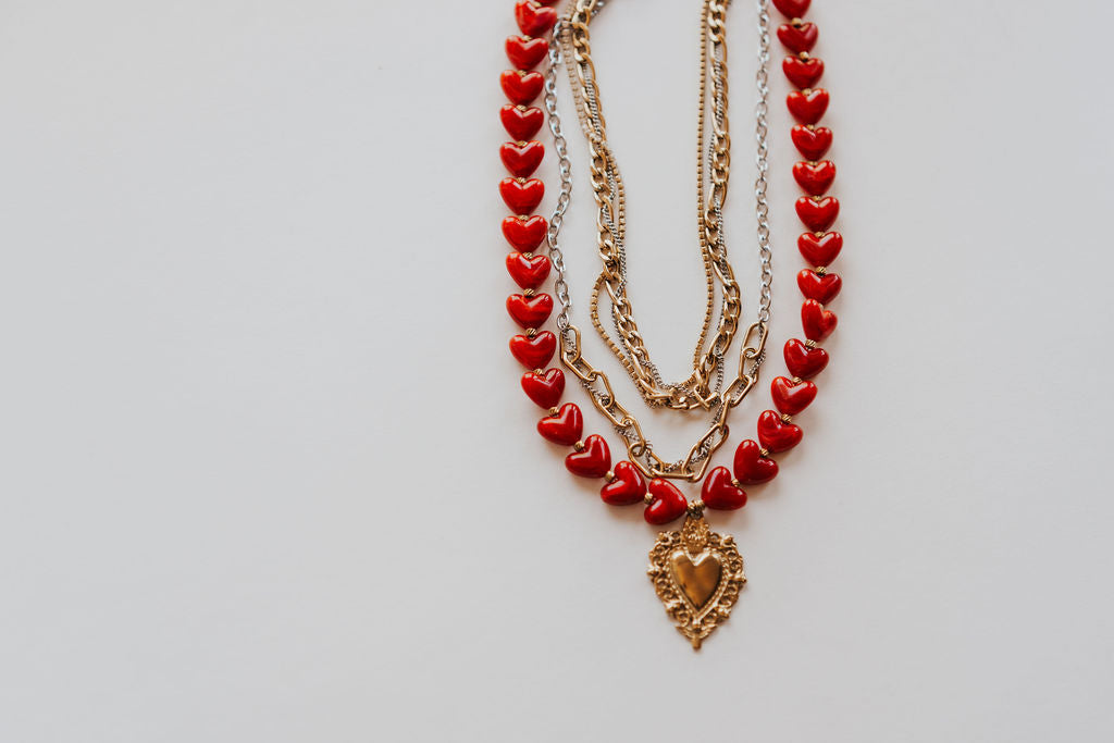 Scarlett Heart Statement Necklace