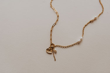 Talia Pearl Heart Drop Necklace