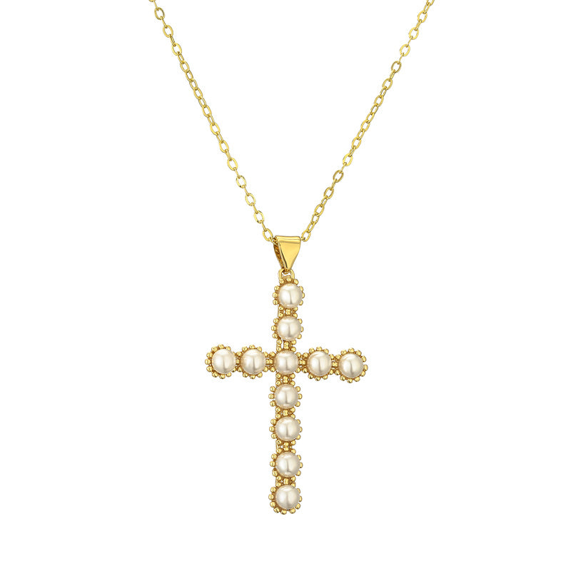 Pearl Cross Necklace