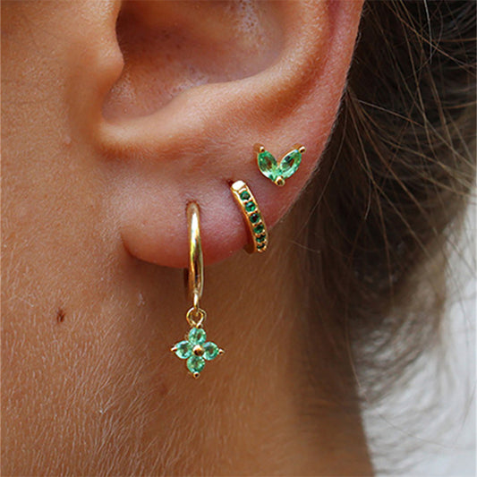 Everyday Emeralds Earring Stack