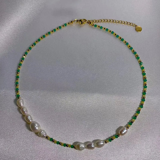 Emerald Pearls Necklace