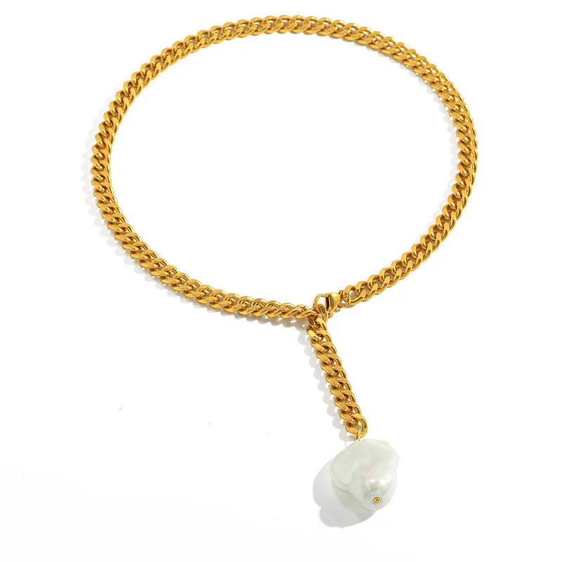 Adjustable Chain Pearl Necklace