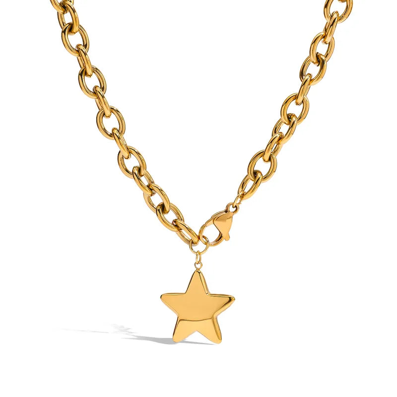 Stella Star Chain Gold Waterproof Chunky Star Necklace Mood Jewelry stella-star-chain-gold-waterproof-chunky-star-necklace-mood-jewelry