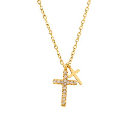Noelle Double Cross Necklace