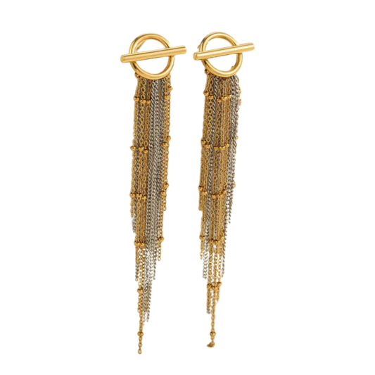 Valerie Mixed Metal Fringe Earrings