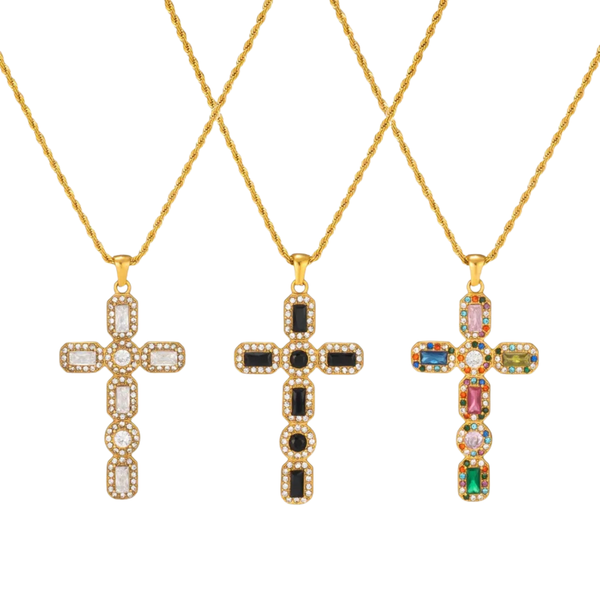 Rio Gem Cross Necklace
