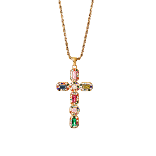 Rio Gem Cross Necklace