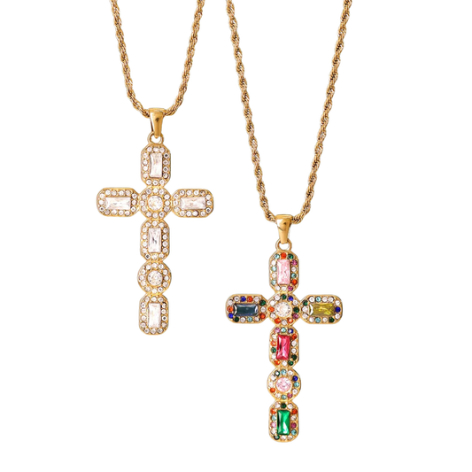 Rio Gem Cross Necklace