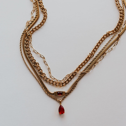 Ruby Red Gemstone Necklace