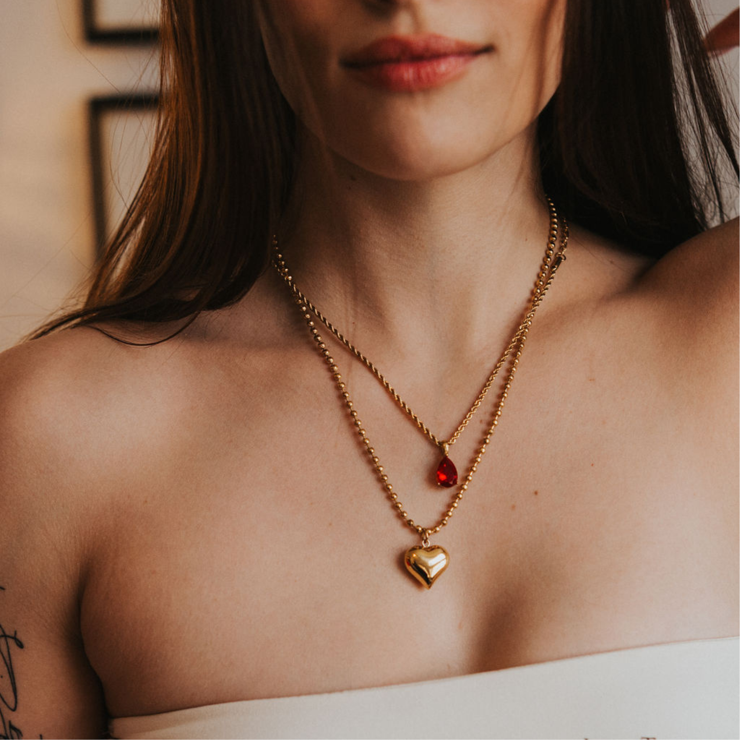 Ruby Red Gemstone Necklace