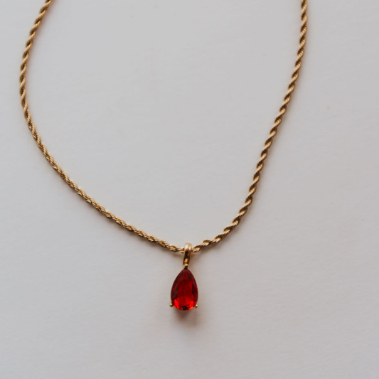 Ruby Red Gemstone Necklace
