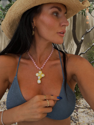 Ocea Cross Beaded Necklace