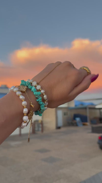 Turquoise Salt & Stone Bracelet